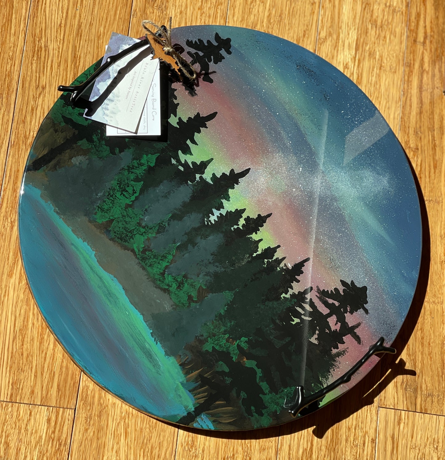 Northern Lights Hand Painted Serving Tray